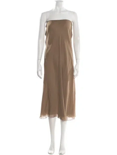 Pre-owned Khaite Silk Long Dress In Neutral