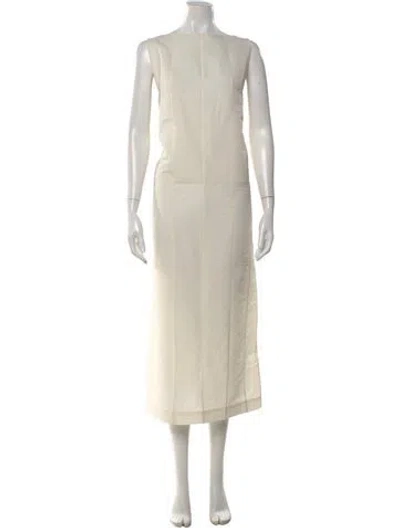 Pre-owned Khaite Silk Long Dress In Neutral