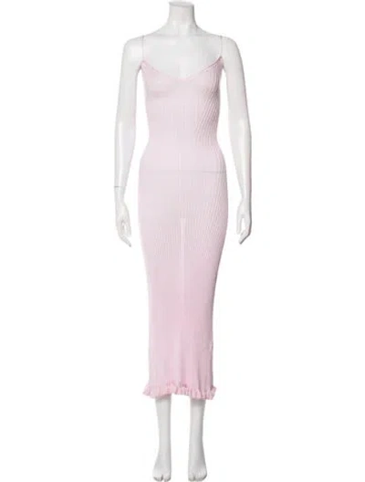 Pre-owned Khaite Silk Long Dress In Pink