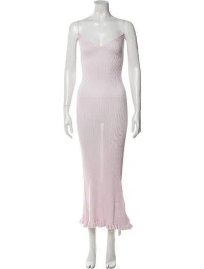 Pre-owned Khaite Silk Long Dress W/ Tags In Pink