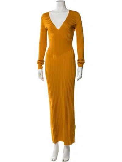Pre-owned Khaite Silk Long Dress In Yellow