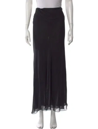 Pre-owned Khaite Silk Long Skirt In Black