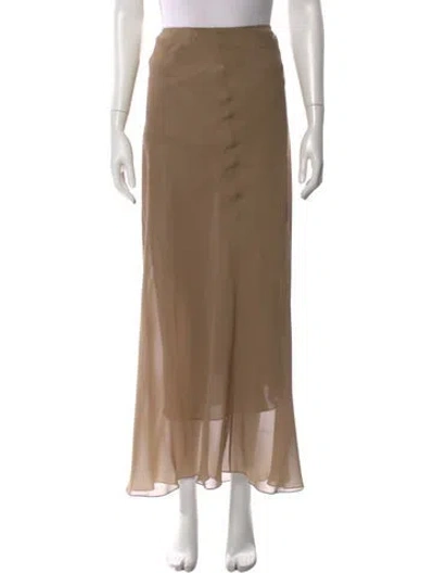 Pre-owned Khaite Silk Long Skirt In Neutral