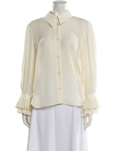 Pre-owned Khaite Silk Long Sleeve Blouse In Neutral
