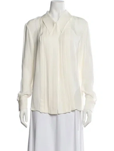 Pre-owned Khaite Silk Long Sleeve Blouse In Neutral