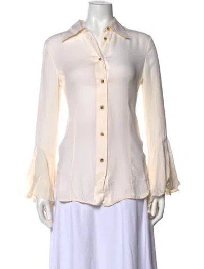 Pre-owned Khaite Silk Long Sleeve Blouse In Neutral