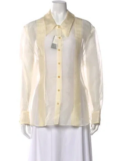 Pre-owned Khaite Silk Long Sleeve Blouse In Neutral