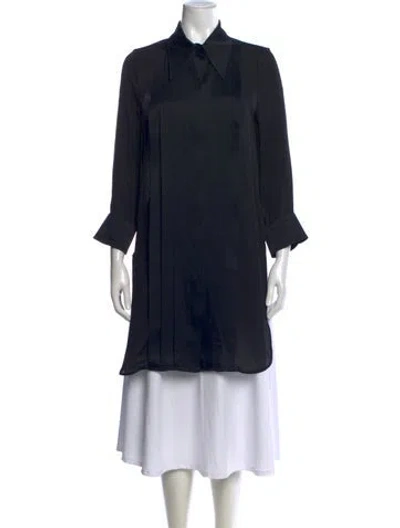 Pre-owned Khaite Silk Long Sleeve Tunic In Black
