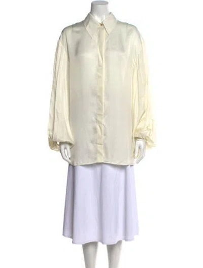 Pre-owned Khaite Silk Long Sleeve Tunic W/ Tags In Neutral