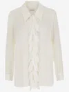 Khaite Luka Button-front Top With Ruffle Detail
