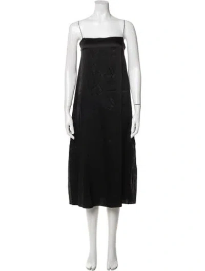 Pre-owned Khaite Silk Midi Length Dress In Black