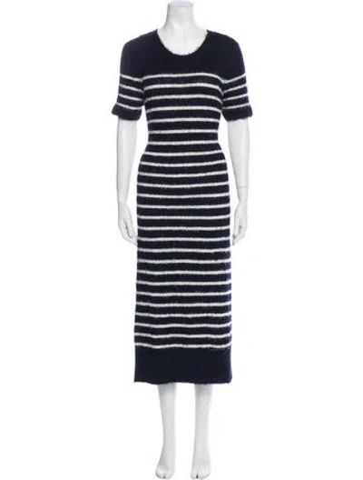 Pre-owned Khaite Silk Midi Length Dress In Blue