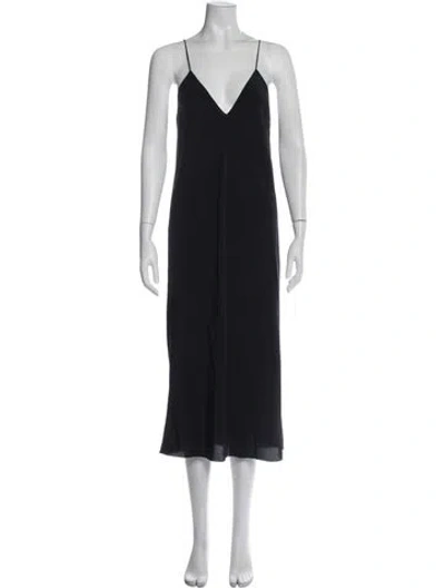 Pre-owned Khaite Silk Midi Length Dress In Blue