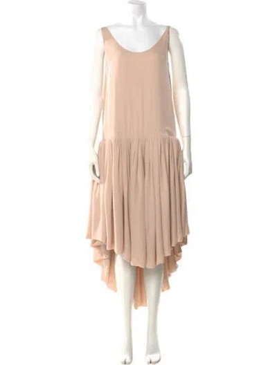 Pre-owned Khaite Silk Midi Length Dress In Neutral