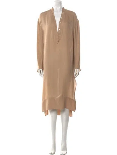 Pre-owned Khaite Silk Midi Length Dress In Neutral