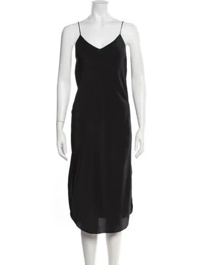 Pre-owned Khaite Silk Midi Length Dress W/ Tags In Black