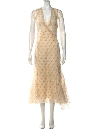 Pre-owned Khaite Silk Midi Length Dress W/ Tags In Neutrals