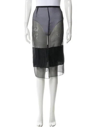 Pre-owned Khaite Silk Midi Length Skirt In Black