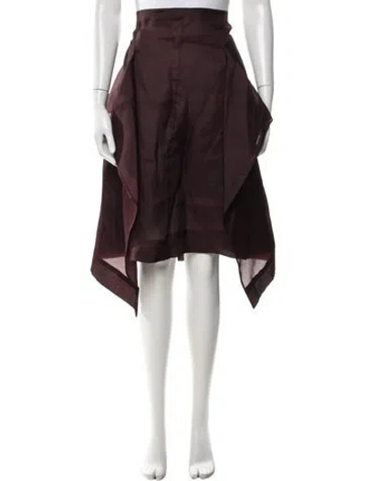 Pre-owned Khaite Silk Midi Length Skirt In Brown