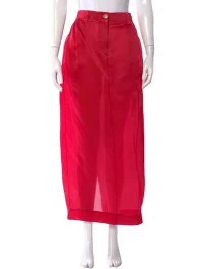 Pre-owned Khaite Silk Midi Length Skirt In Pink