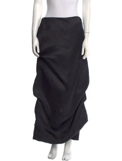 Pre-owned Khaite Silk Midi Length Skirt W/ Tags In Black