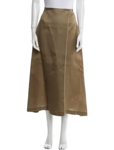 Pre-owned Khaite Silk Midi Length Skirt W/ Tags In Brown