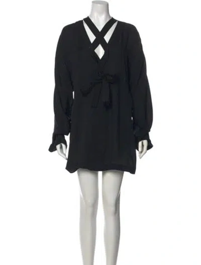 Pre-owned Khaite Silk Mini Dress In Black