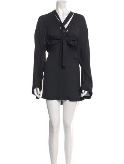 Pre-owned Khaite Silk Mini Dress In Black