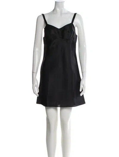 Pre-owned Khaite Silk Mini Dress In Black