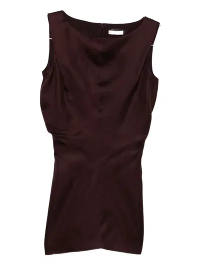 Khaite Silk Mini Dress In Brown