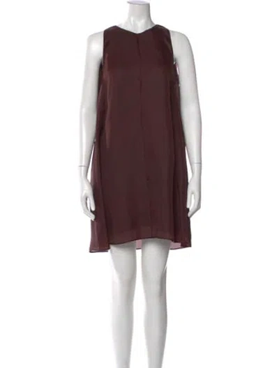 Pre-owned Khaite Silk Mini Dress In Brown