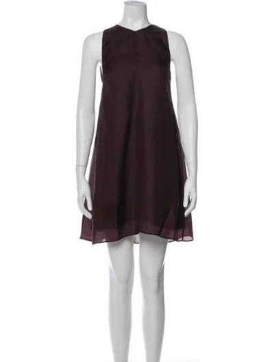 Pre-owned Khaite Silk Mini Dress In Burgundy