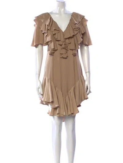 Pre-owned Khaite Silk Mini Dress In Neutral