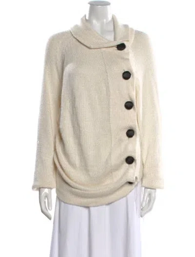 Pre-owned Khaite Silk Open Front Sweater In Neutral