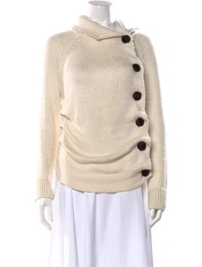 Pre-owned Khaite Silk Open Front Sweater In Neutral