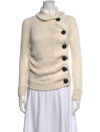 Pre-owned Khaite Silk Open Front Sweater In Neutral
