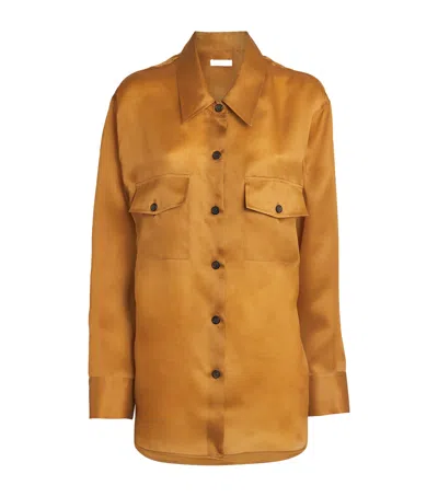 Khaite Silk Organza Matteo Shirt In Yellow