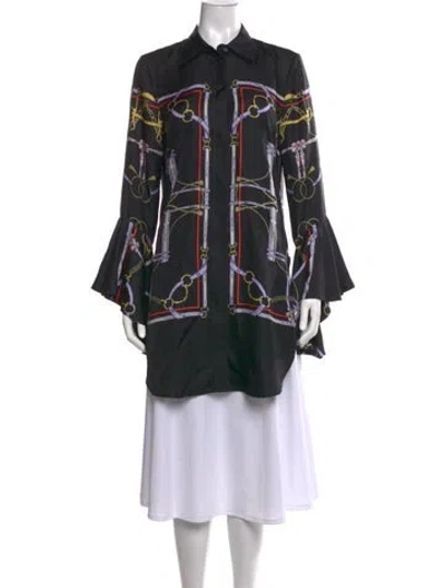 Pre-owned Khaite Silk Printed Blouse In Black