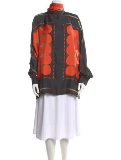 Pre-owned Khaite Silk Printed Blouse In Multi
