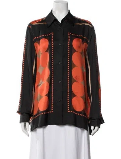 Pre-owned Khaite Silk Printed Blouse In Orange