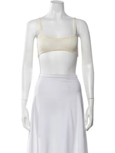 Pre-owned Khaite Silk Scoop Neck Sports Bra In Neutrals
