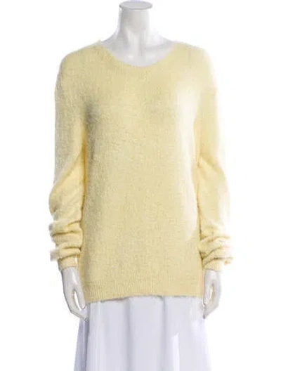 Pre-owned Khaite Silk Scoop Neck Sweater In Yellow
