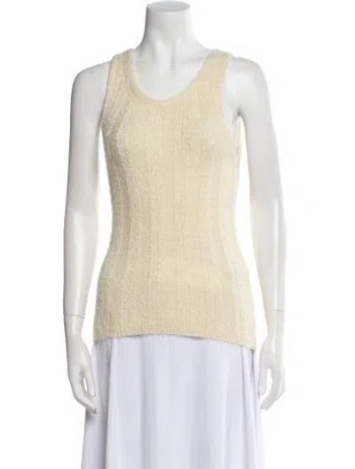 Pre-owned Khaite Silk Scoop Neck Top In Neutral