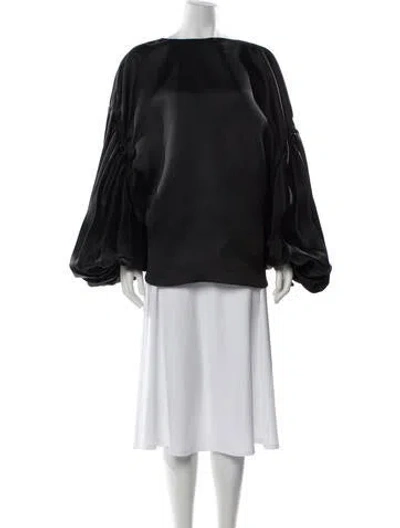 Pre-owned Khaite Silk Square Neckline Blouse In Black