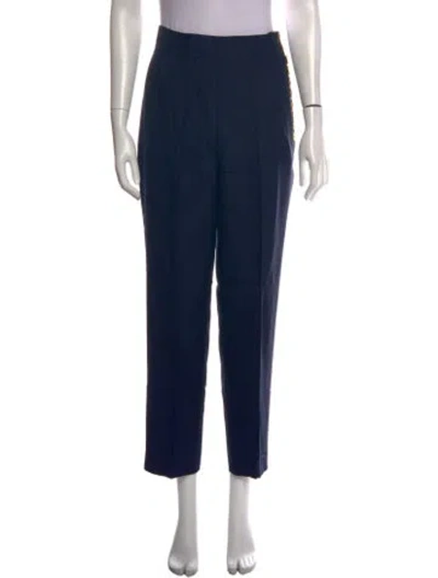 Pre-owned Khaite Silk Straight Leg Pants In Blue