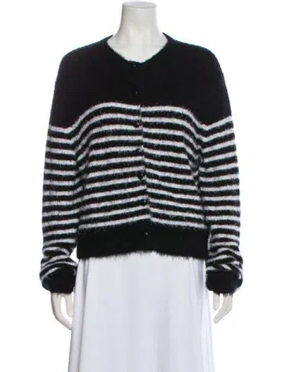 Pre-owned Khaite Silk Striped Sweater In Black