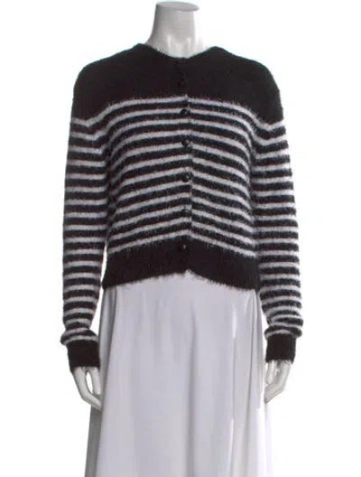 Pre-owned Khaite Silk Striped Sweater In Black