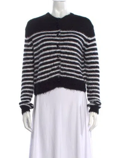 Pre-owned Khaite Silk Striped Sweater In Black