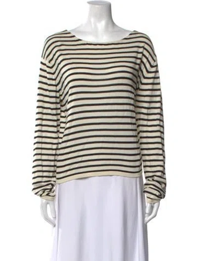 Pre-owned Khaite Silk Striped Sweater In Black/neutrals