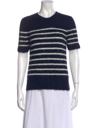 Pre-owned Khaite Silk Striped Sweater In Blue